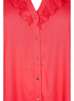 Zizzi Viscose Tunic With Ruffle Collar -Chic Soldes X96109A 0957 Details1