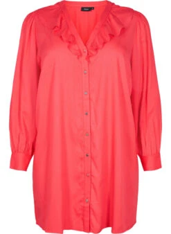 Zizzi Viscose Tunic With Ruffle Collar -Chic Soldes X96109A 0957 Front