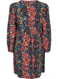 Zizzi Floral Dress In Viscose Material -Chic Soldes X96111A 0199 Back
