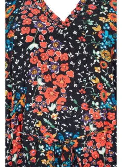 Zizzi Floral Dress In Viscose Material -Chic Soldes X96111A 0199 Details1