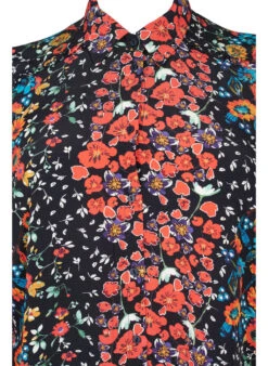 Zizzi Long Viscose Shirt In Floral Print -Chic Soldes X96111B 0199 Details1