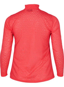 Zizzi Close-fitting Lace Blouse With Long Sleeves -Chic Soldes X96113A 0957 Back