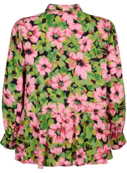 Zizzi Floral Shirt In Viscose -Chic Soldes X96128A 9990 Back