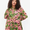 Zizzi Floral Shirt In Viscose -Chic Soldes X96128A 9990 ModelFront