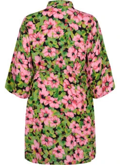 Zizzi Viscose Shirt Dress With Floral Print -Chic Soldes X96128B 9990 Back