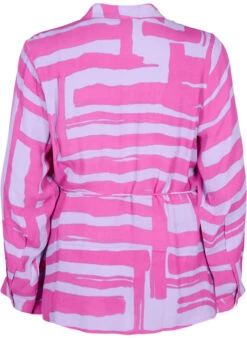 Zizzi Printed Wrap Blouse In Viscose -Chic Soldes X96132A 9990 Back