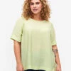 Zizzi Blouse With Half-length Sleeves In Viscose -Chic Soldes X96141A 0234 ModelFront