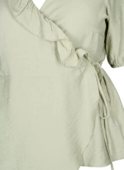 Zizzi Wrap Blouse In Viscose With 1/2 Sleeves -Chic Soldes X96141B 1563 Details1