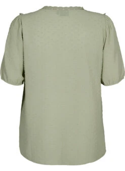Zizzi Blouse With Short Sleeves And Dotted Structure -Chic Soldes X96143A 1563 Back