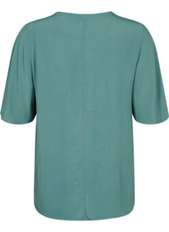 Zizzi Viscose Blouse With 1/2 Sleeves And Embroidery Detail -Chic Soldes X96149A 0826 Back