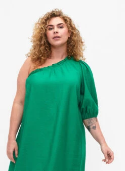 Zizzi One-shoulder Dress In Viscose -Chic Soldes X96155A 0243 ModelDetail2