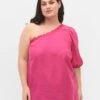 Zizzi One-shoulder Blouse In Viscose -Chic Soldes X96155B 1309 ModelFront