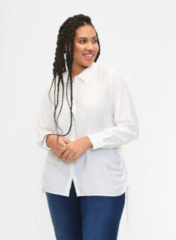 Zizzi Viscose Shirt With Ruffle Detail