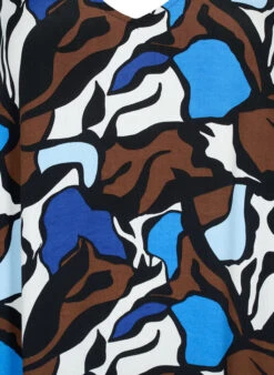 Zizzi Dress In Viscose With Print And 3/4 Sleeves -Chic Soldes X96184A 9990 Details1