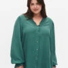 Zizzi Long-sleeved Shirt Blouse In Viscose -Chic Soldes X96212A 0826 ModelFront