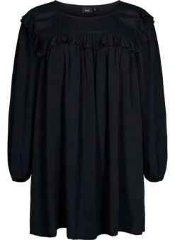 Zizzi Viscose Tunic With Ruffles -Chic Soldes X96212B 0199 Front