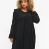 Zizzi Viscose Tunic With Ruffles -Chic Soldes X96212B 0199 ModelFront