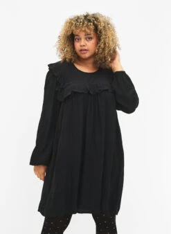 Zizzi Viscose Tunic With Ruffles