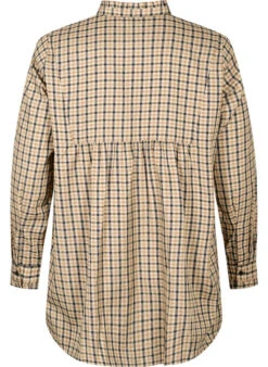 Zizzi Checked Shirt Blouse With Ruffles -Chic Soldes X96214A 9990 Back