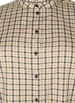 Zizzi Checked Shirt Blouse With Ruffles -Chic Soldes X96214A 9990 Details1