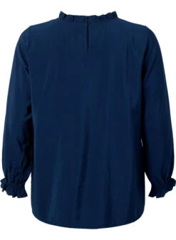 Zizzi Long-sleeved Viscose Blouse With Ruffles -Chic Soldes X96216B 1457 Back