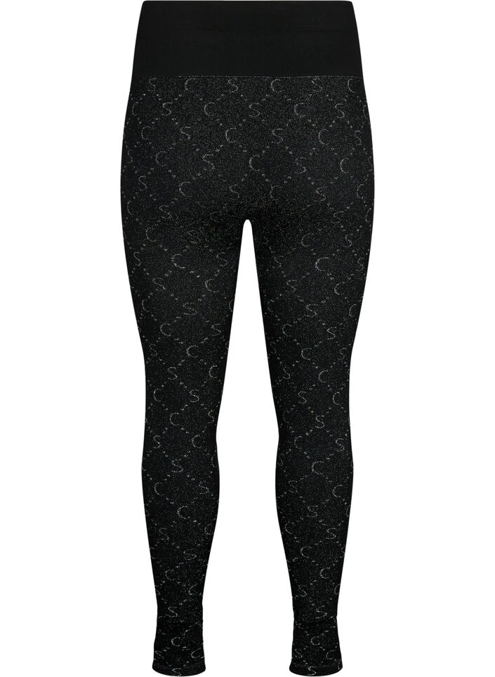 Zizzi Seamless Leggings With Silver-colored Pattern 8 Zizzi Seamless Leggings With Silver-colored Pattern – Image 6