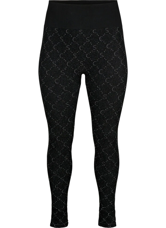 Zizzi Seamless Leggings With Silver-colored Pattern 7 Zizzi Seamless Leggings With Silver-colored Pattern – Image 5