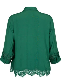 Zizzi Viscose Shirt With 3/4 Sleeves And Embroidery Details -Chic Soldes X96228A 0263 Back