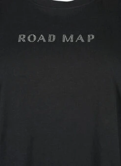 Zizzi T-shirt In Organic Cotton With Similistones -Chic Soldes X96230A 0199 Details1