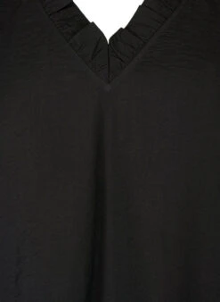 Zizzi Long-sleeved Viscose Blouse With Ruffle Details -Chic Soldes X96234B 0199 Details1