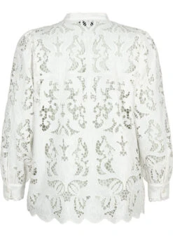 Zizzi Long-sleeved Lace Shirt Blouse -Chic Soldes X96235A 0101 Back