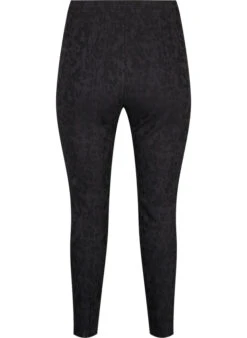 Zizzi Trousers In Viscose With Tone-on-tone Pattern -Chic Soldes X96238A 0199 Back