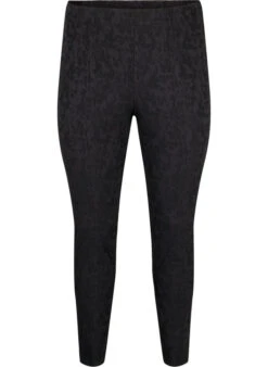 Zizzi Trousers In Viscose With Tone-on-tone Pattern -Chic Soldes X96238A 0199 Front