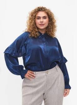 Zizzi Viscose Shirt With Ruffles
