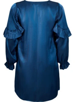 Zizzi Viscose Dress With V-neck And Frills -Chic Soldes X96242B 0291 Back