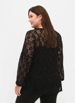Zizzi Lace Blouse With Tie Detail -Chic Soldes X96243A 0199 ModelBack