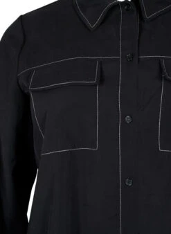 Zizzi Shirt With Contrast Stitching -Chic Soldes X96244A 0199 Details1