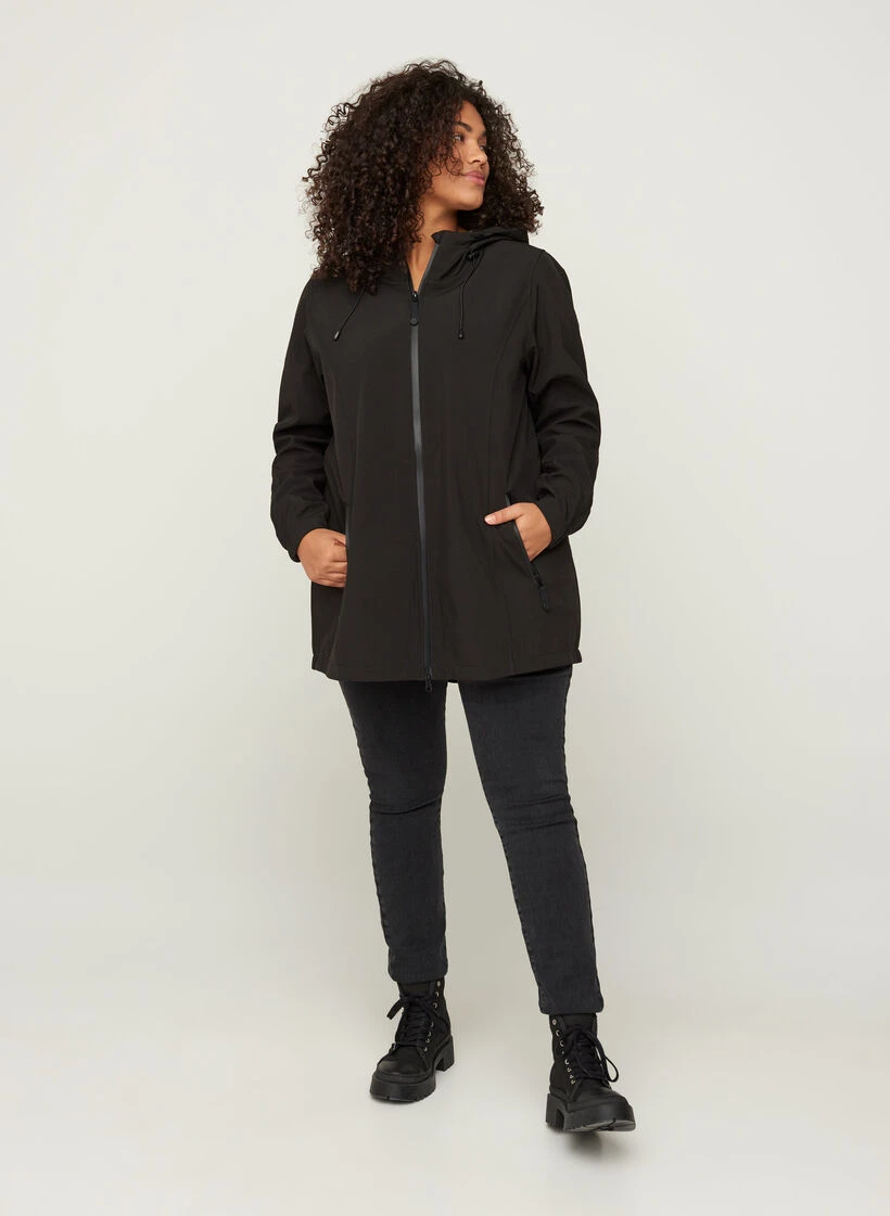 Zizzi Short, Hooded Softshell Jacket 8 Zizzi Short, Hooded Softshell Jacket – Image 6
